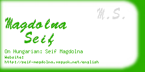 magdolna seif business card